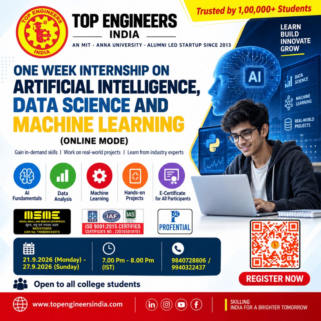 One Week Internship on Artificial Intelligence, Data Science and Machine Learning 2026