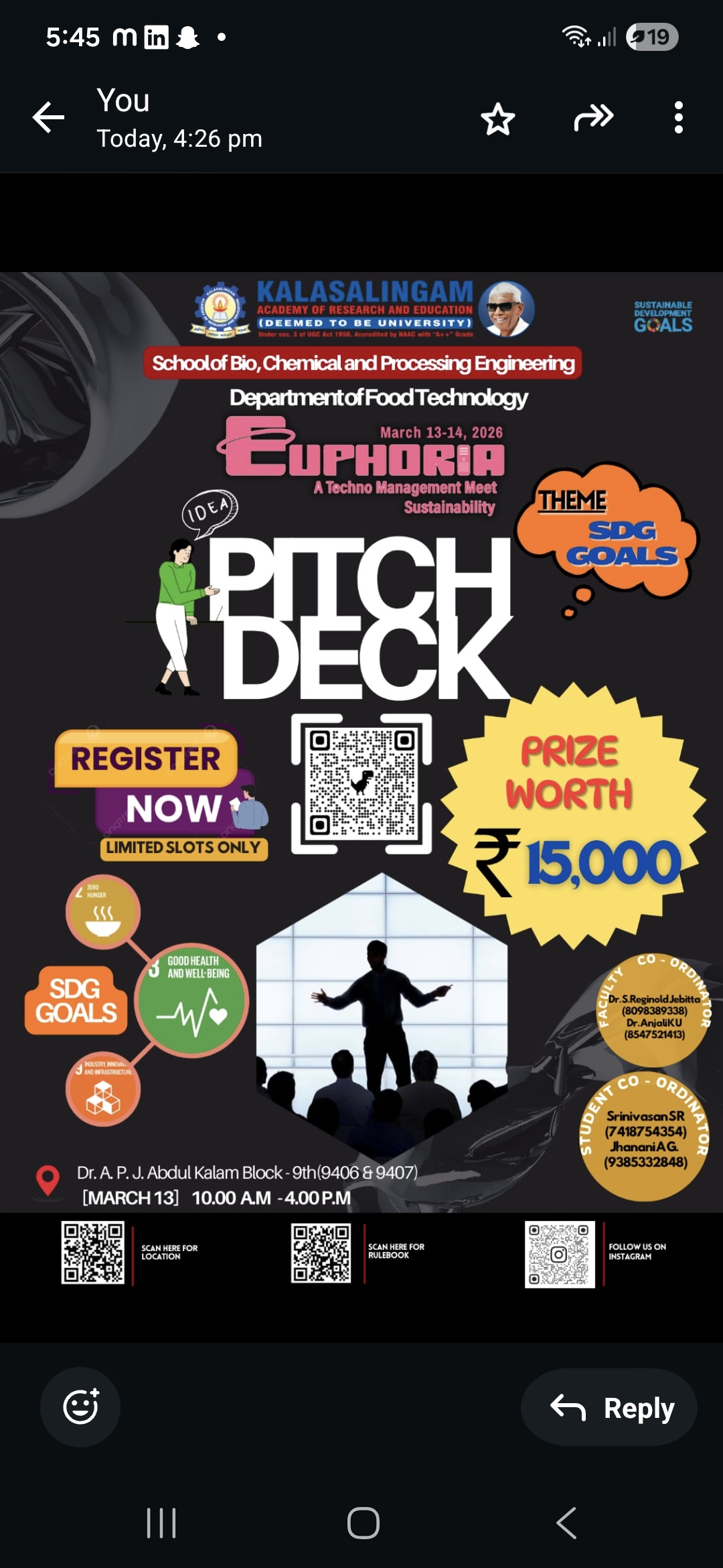 PITCH Deck 2026, Kalasalingam Academy of Research and Education