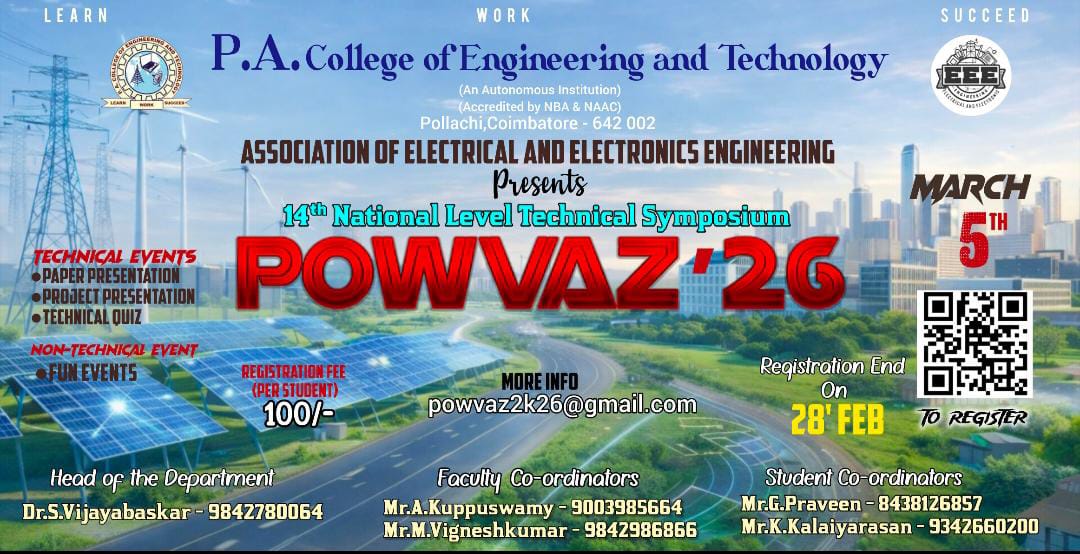 Powvaz 2k26, PA College of Engineering and Technology Coimbatore