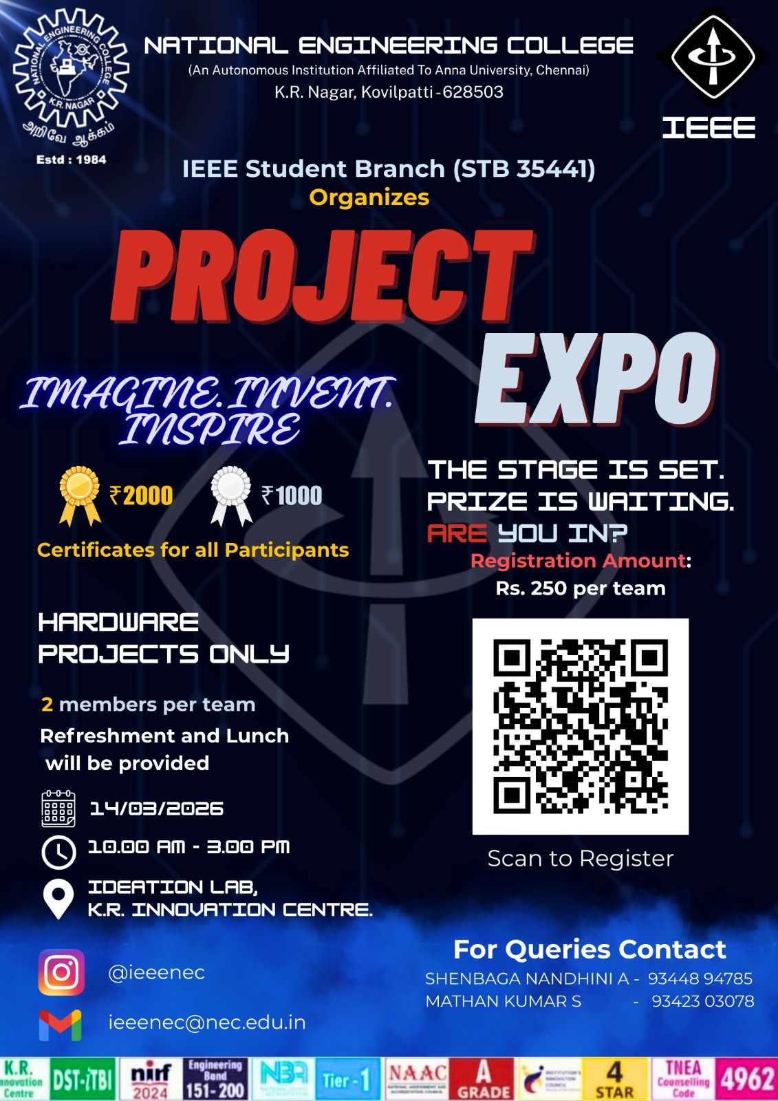 Project EXPO 2026, National Engineering College Kovilpatti, Kovilpatti