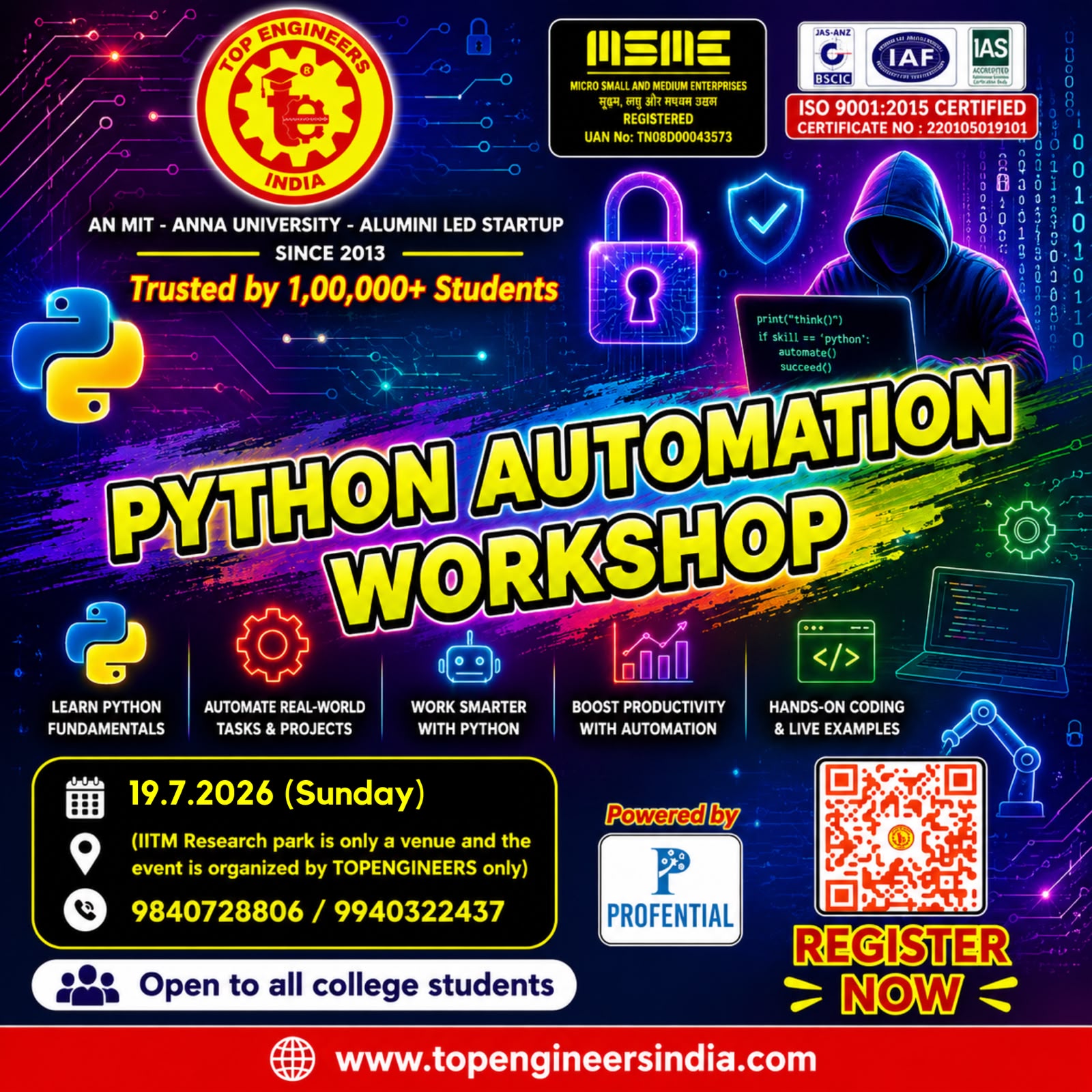 Python Automation Workshop 2026, Chennai, Tamil Nadu, 19th July 2026