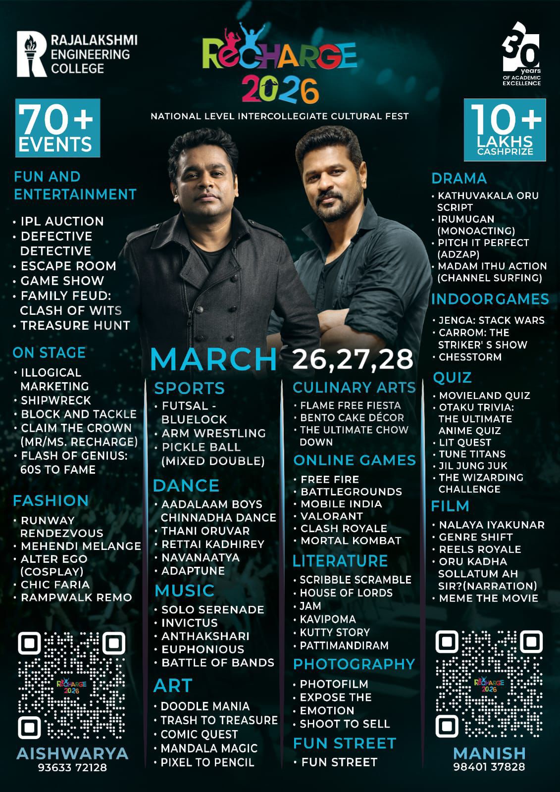 Recharge 26, Rajalakshmi Engineering College, Chennai Poster