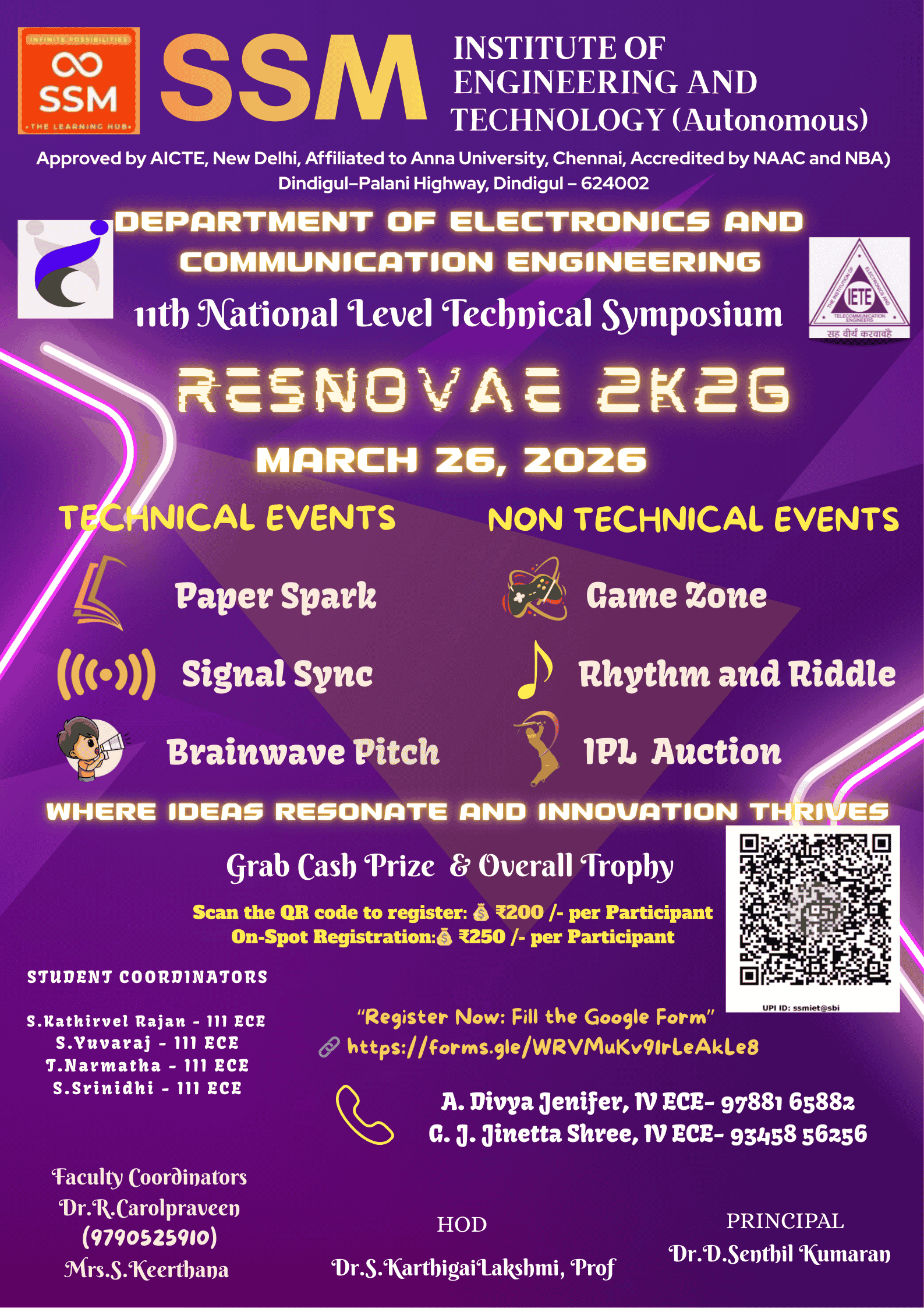 RESNOVAE 2K26, SSM Institute of Engineering and Technology Poster