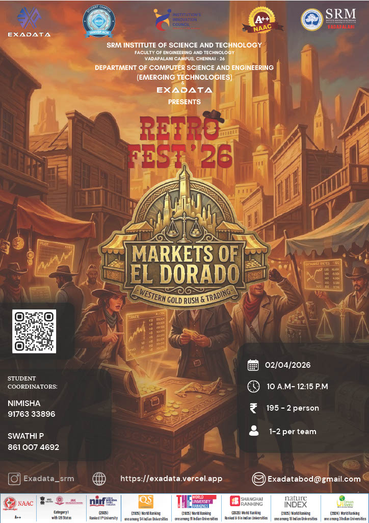 RetroFest'26 Markets of El Dorado, SRM Institute of Science and Technology Vadapalani Campus