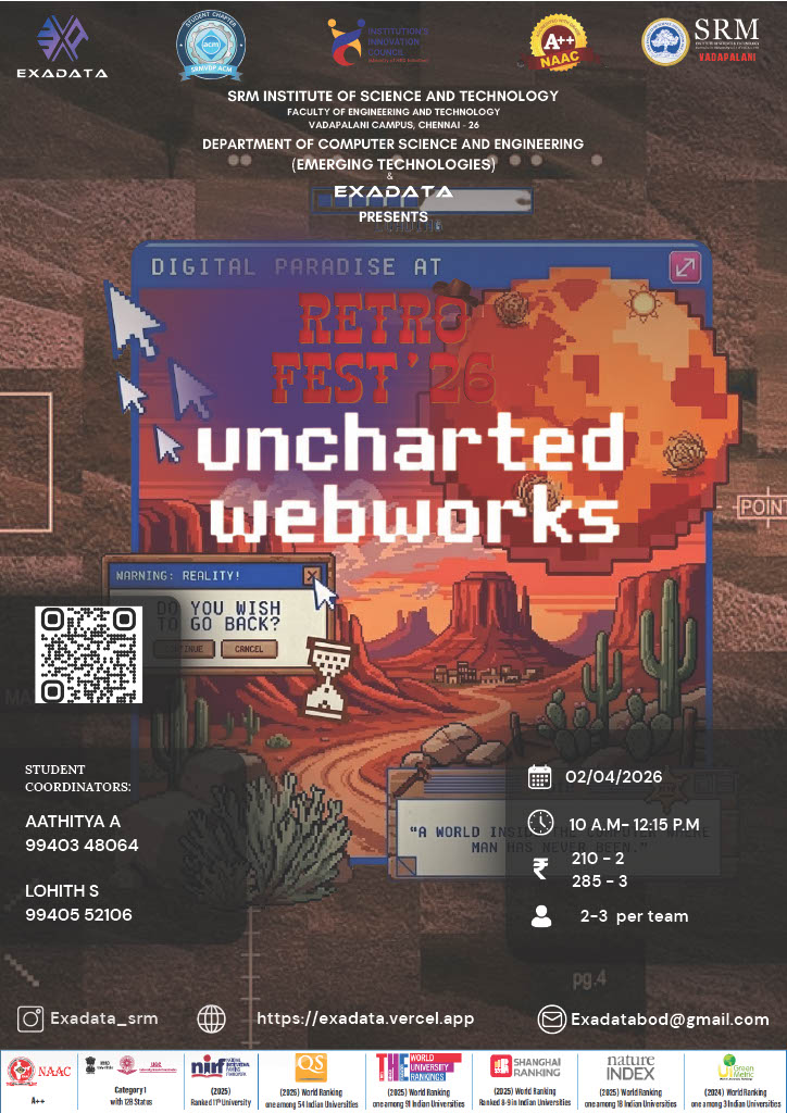 RetroFest' 26 Uncharted Webworks, SRM Institute of Science and Technology Vadapalani Campus