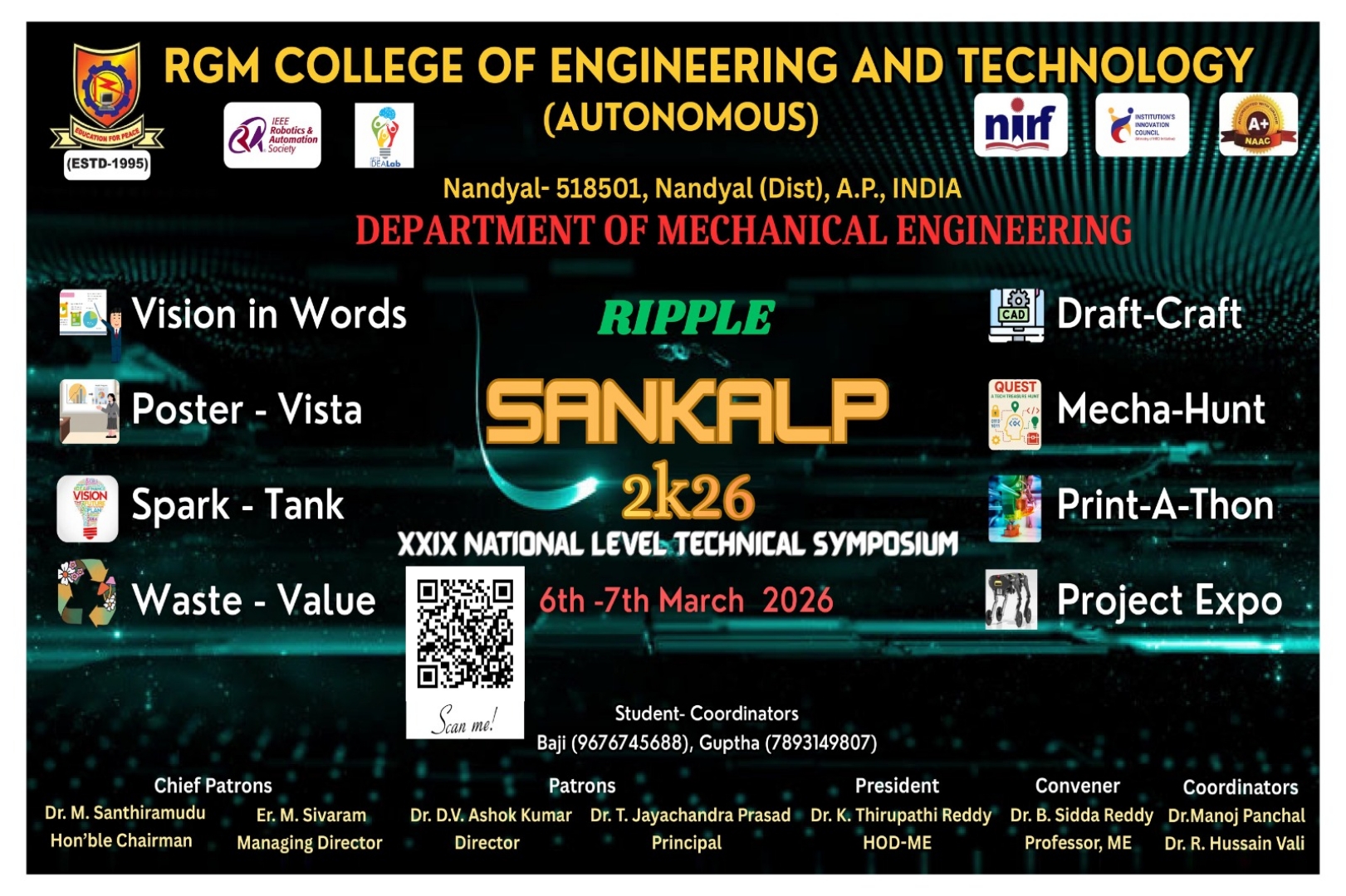 SANKALP 2026, Rajeev Gandhi Memmorial College of Engineering and Technology, Nandyal