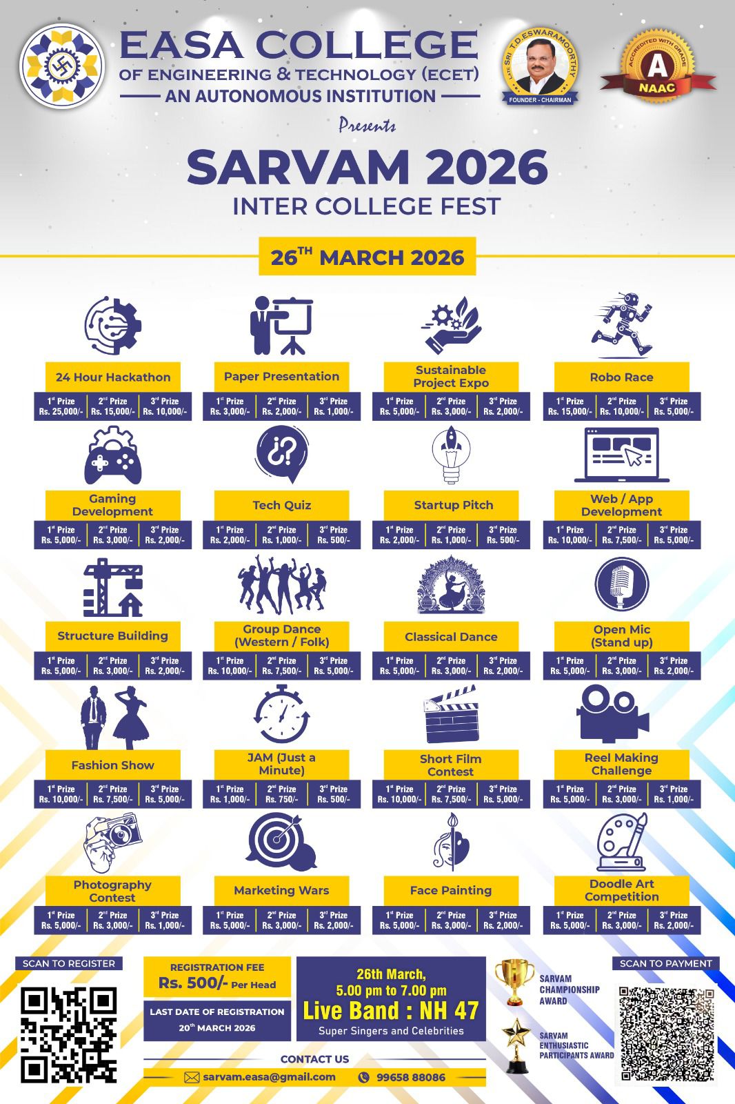 SARVAM 2026, Easa College of Engineering and Technology Coimbatore Poster