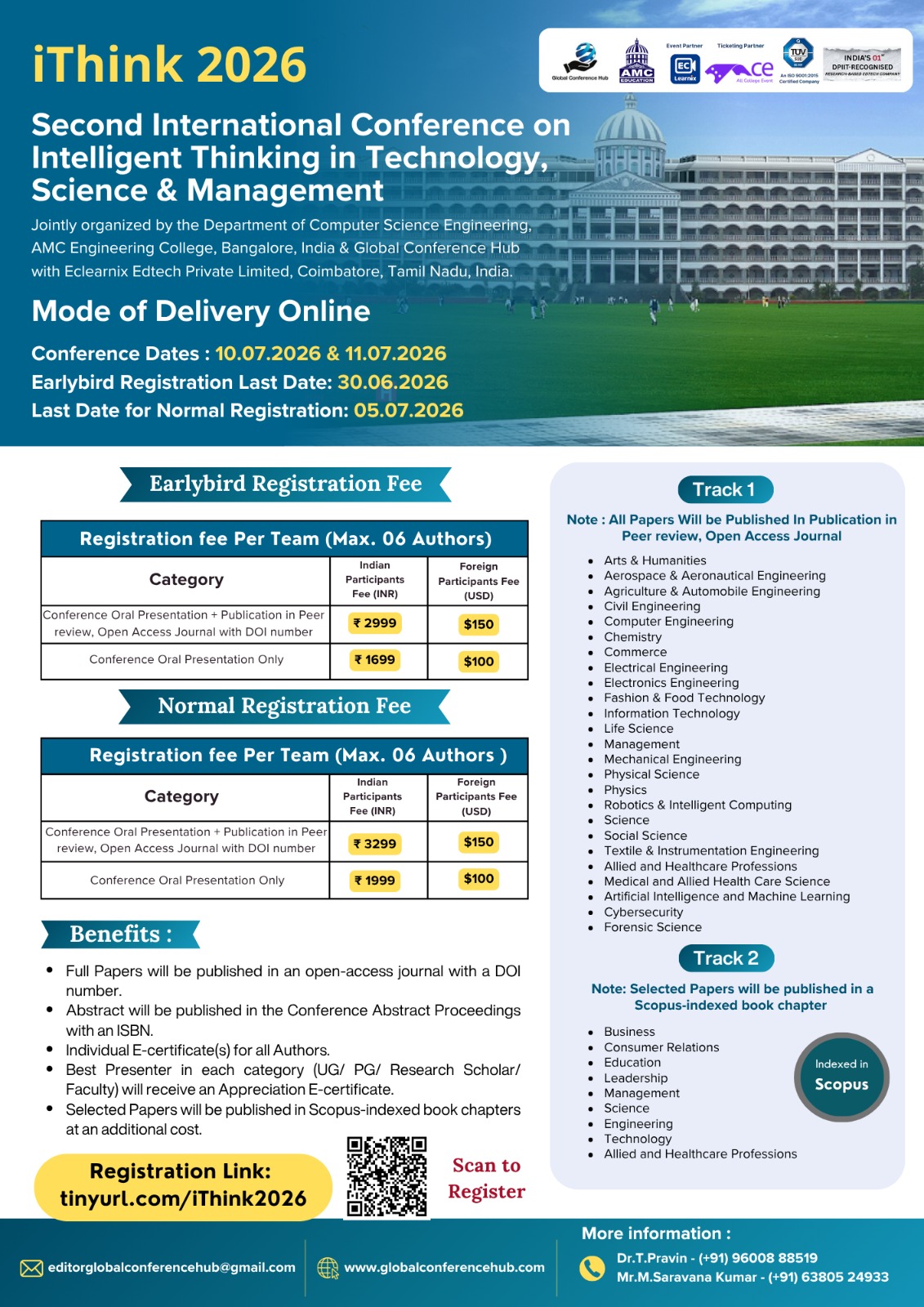 Second International Conference on Intelligent Thinking in Technology, Science & Management 2026