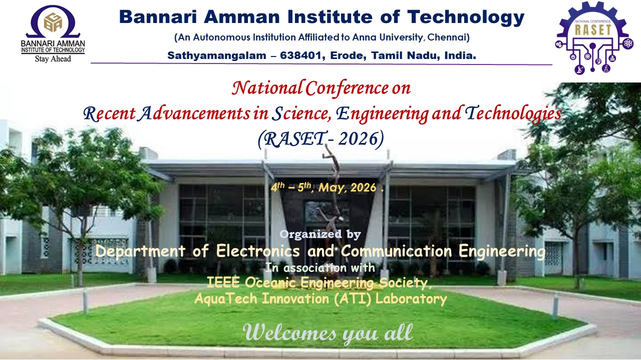 Sixth National Conference on Recent Advancements in Science, Engineering and Technologies RASET-2026