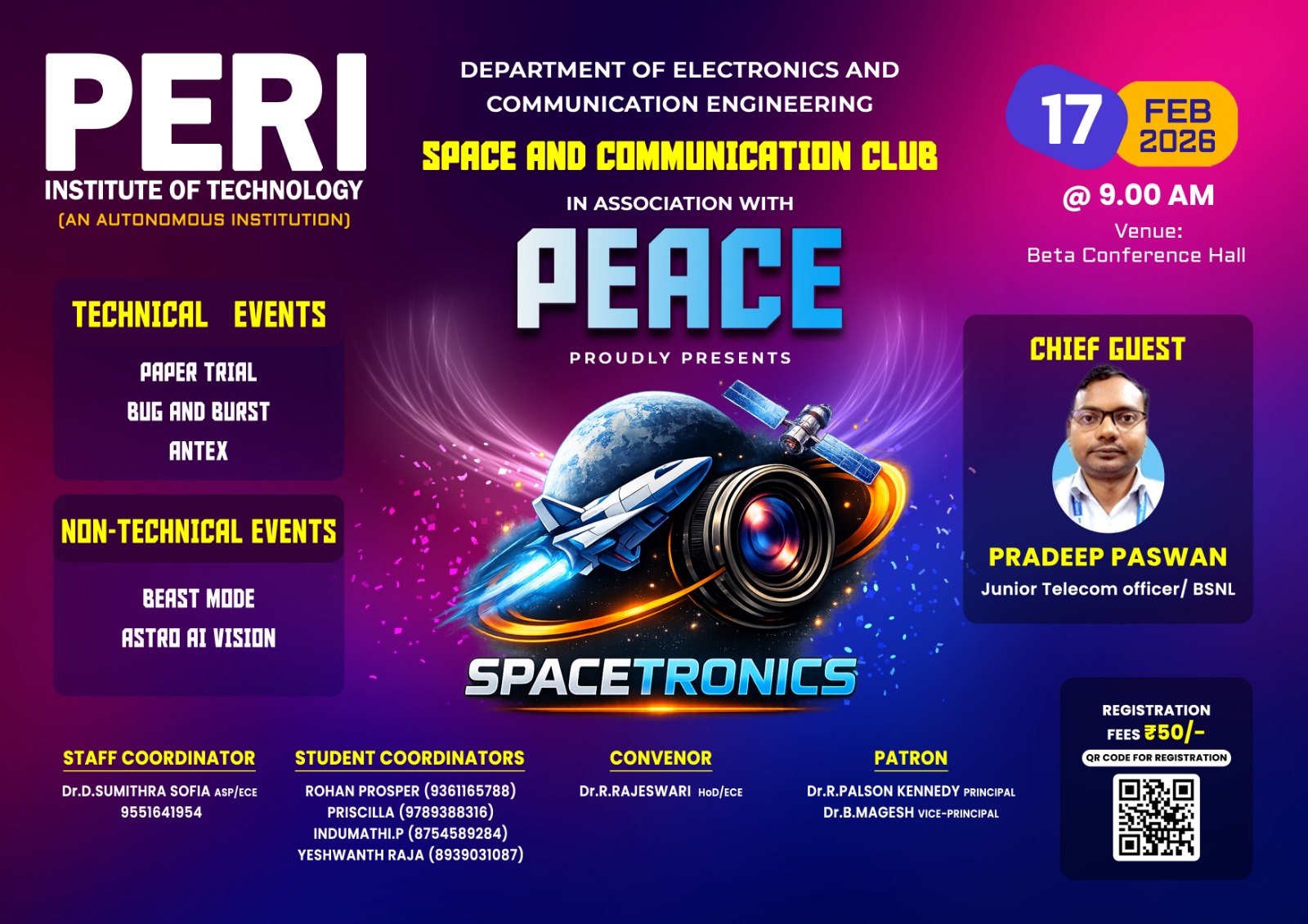 Spacetronics'26, PERI Institute of Technology