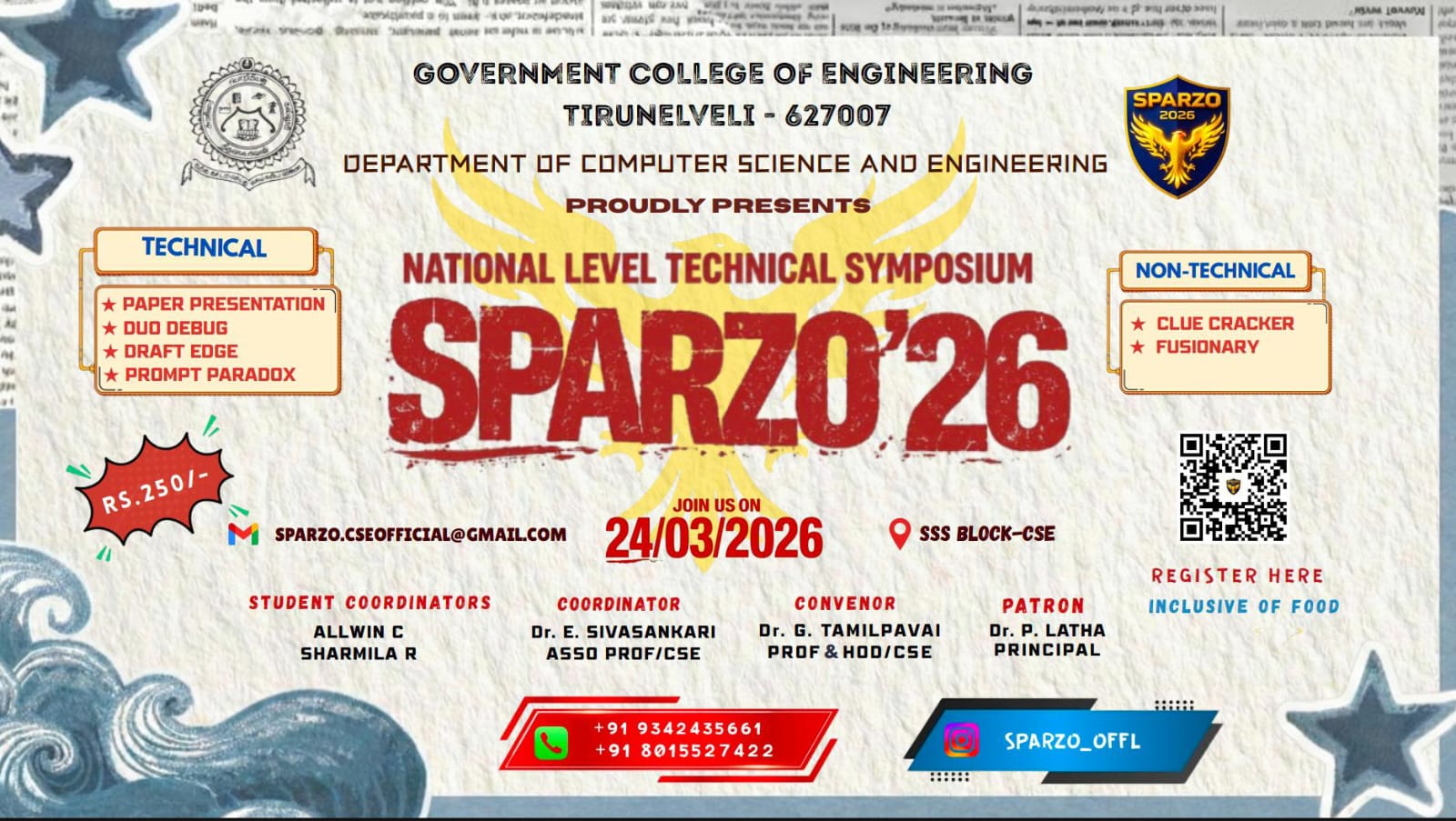 SPARZO'26, Government College of Engineering Tirunelveli