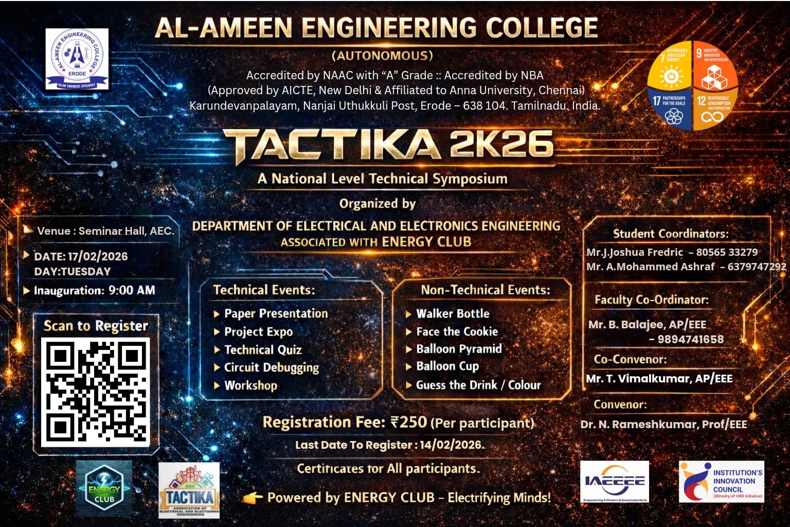 TACTIKA 2K26, Al Ameen Engineering College