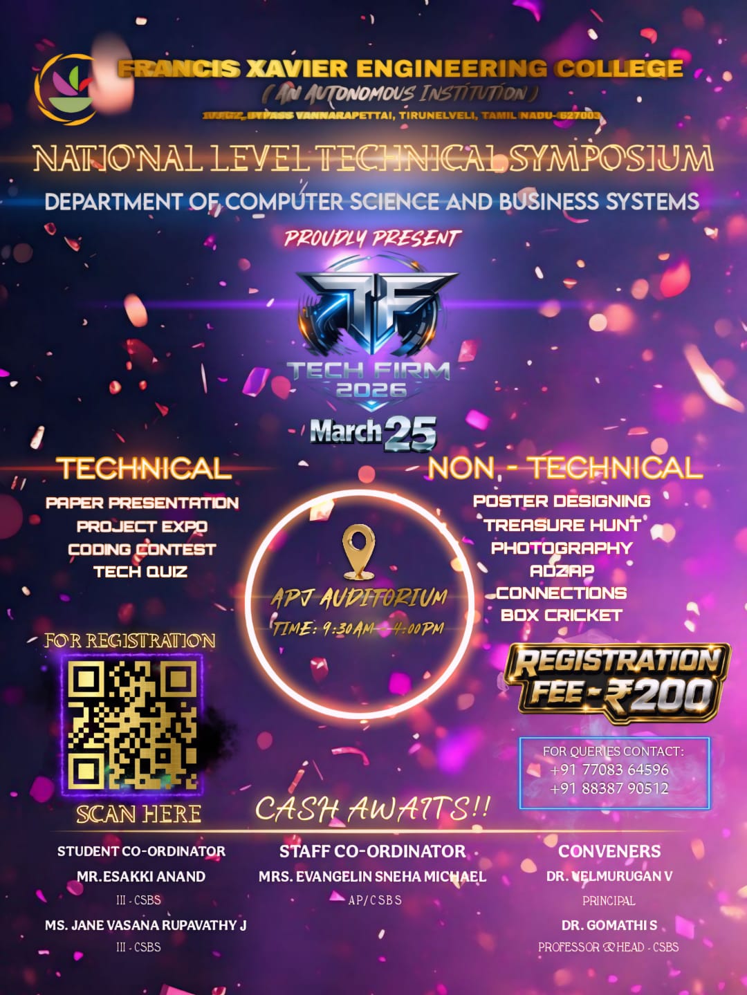 TECH FIRM'26, Francis Xavier Engineering College, Tirunelveli