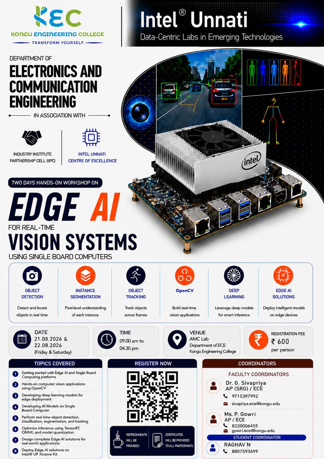 Two Days Hands-on Workshop on Edge AI for Real-Time Vision Systems Using Single Board Computers