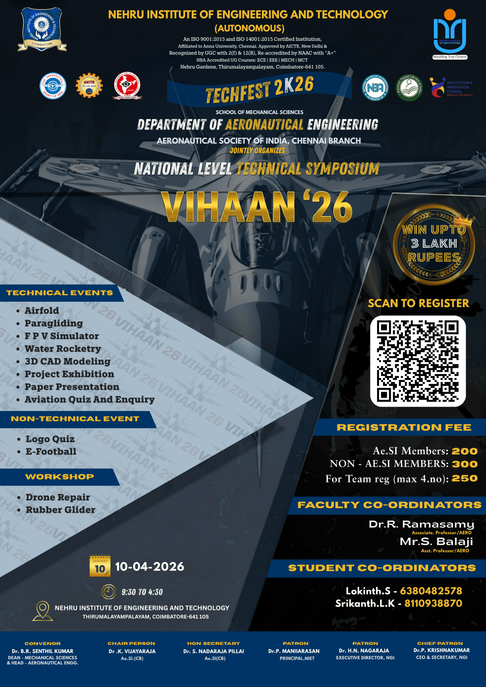 VIHAAN '26, Nehru Institute of Engineering and Technology, Coimbatore
