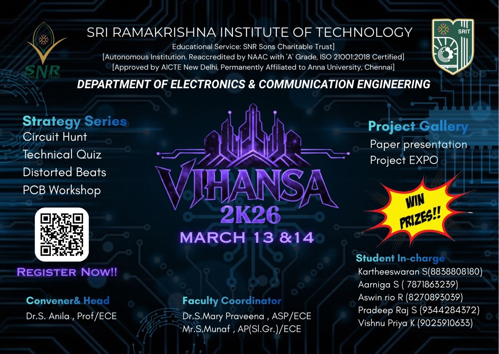VIHANSA 2026, Sri Ramakrishna Institute of Technology Coimbatore