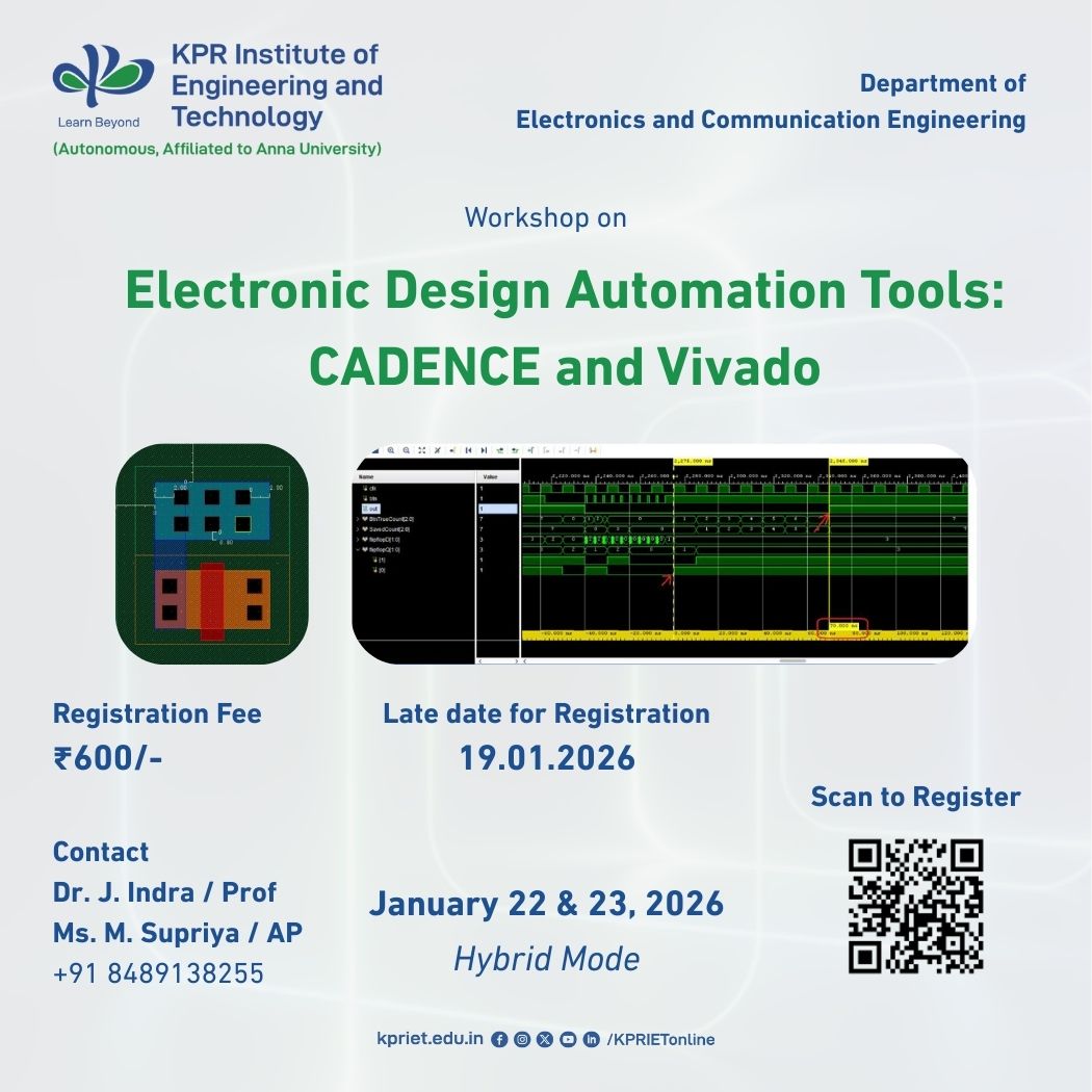 Workshop on Electronic Design Automation Tools: CADENCE and Vivado 2026