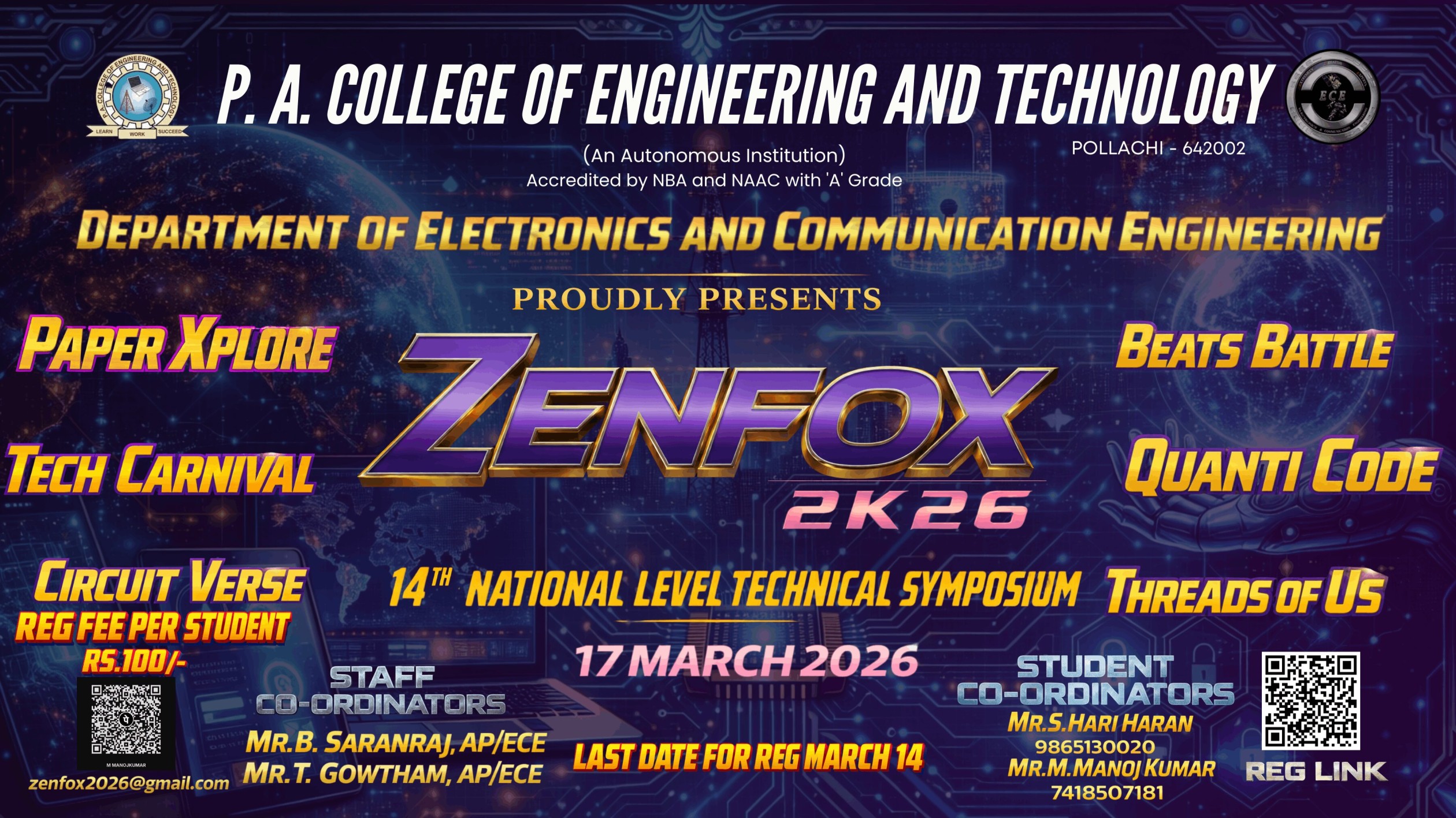 ZENFOX 2K26, PA College of Engineering and Technology