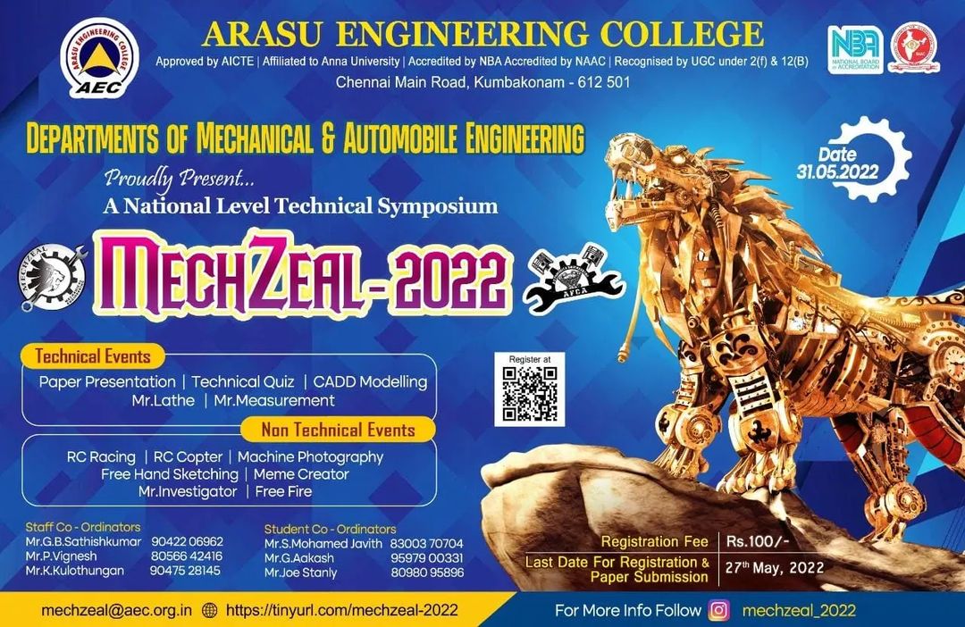 mechzeal-2022-arasu-engineering-college-mechanical-symposium