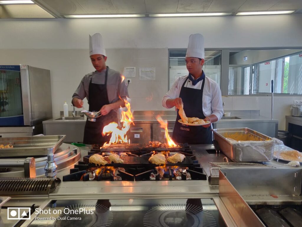 VMSIIHE Students in action cooking lunch for the Indian Ambassador in Portugal