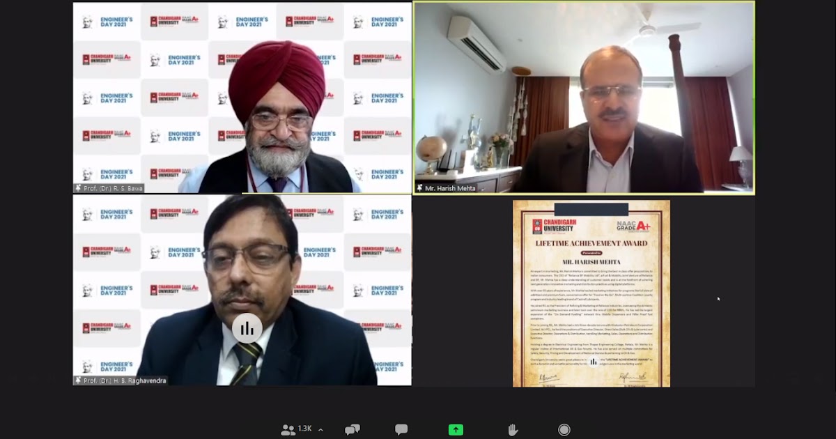 Chandigarh University confers Lifetime Achievement Award to Harish Mehta on Engineer’s Day