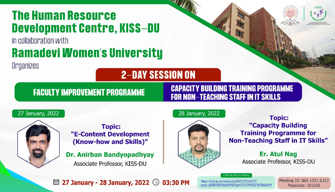 KISS-DU Organizes Faculty Improvement & Capacity Building Training ...