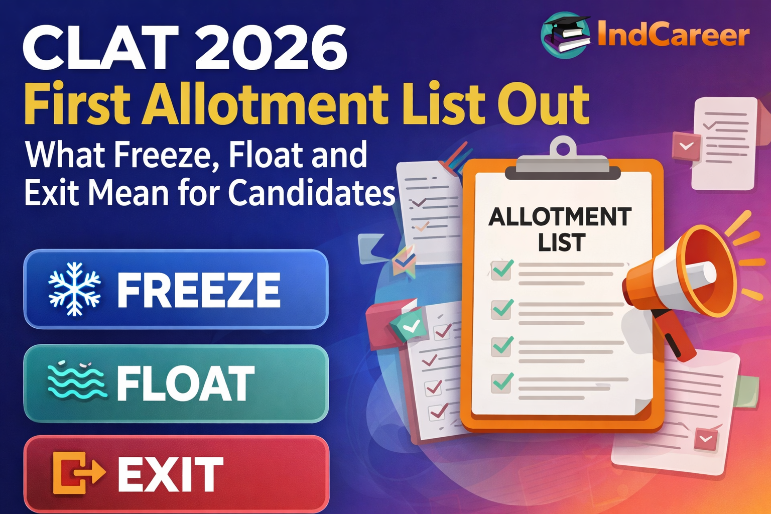 CLAT 2026 First Allotment List Released