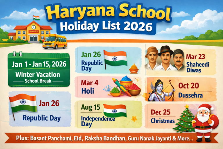 Haryana School Holiday List 2026