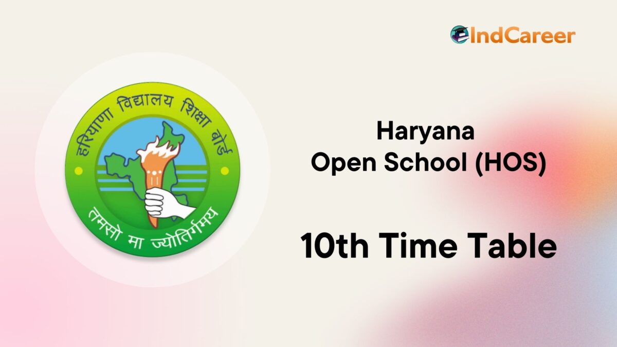 Haryana Open Board (HOS) 10th Date Sheet