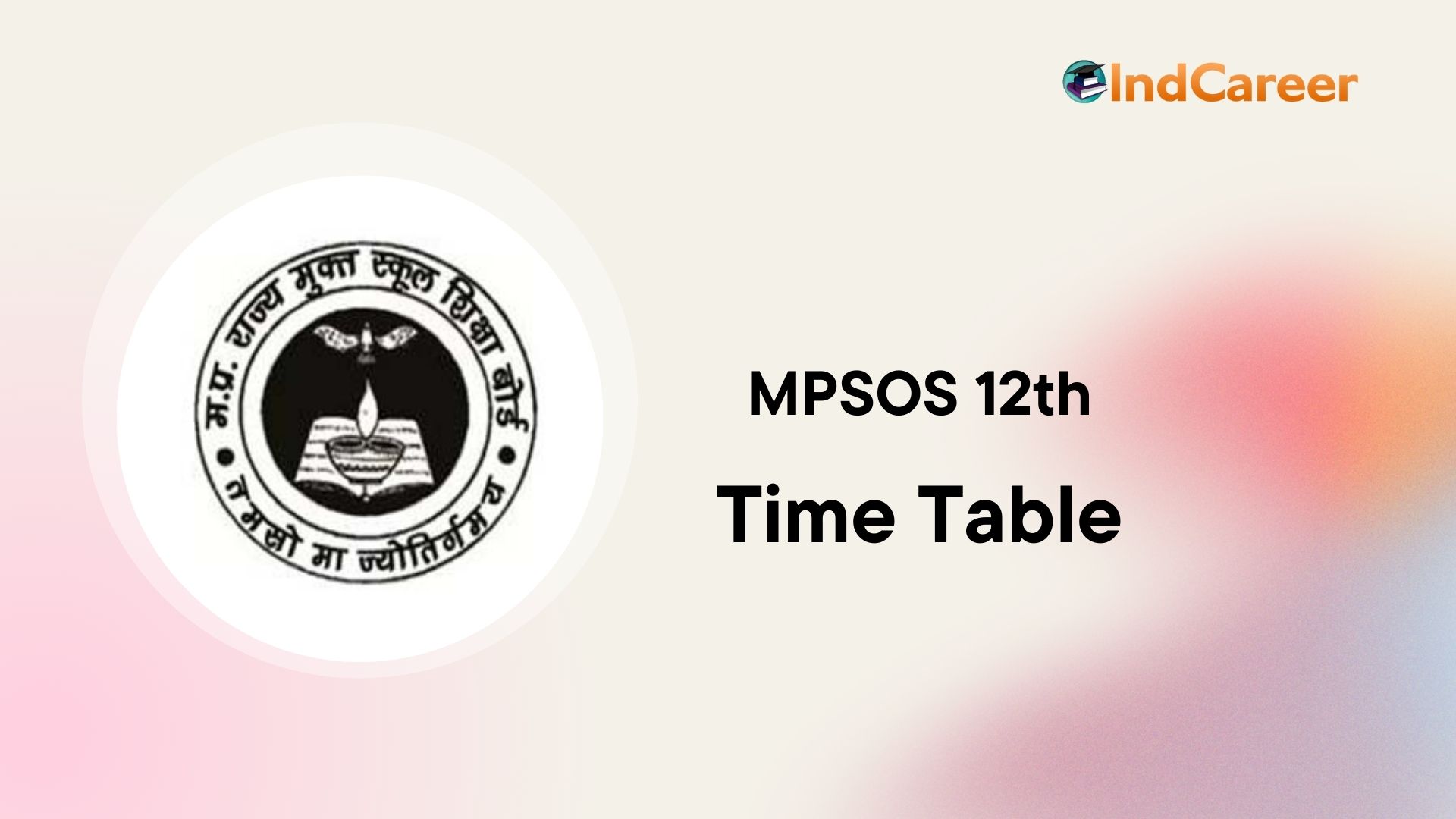MPSOS 12th Time Table