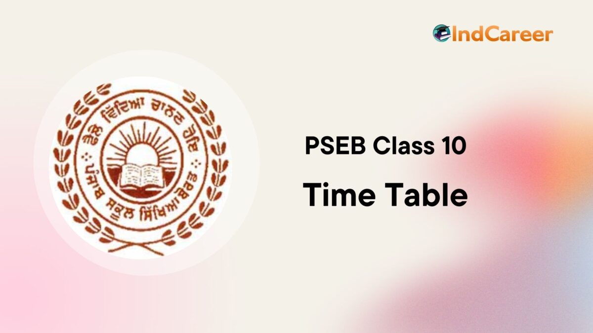 PSEB 10th Date sheet