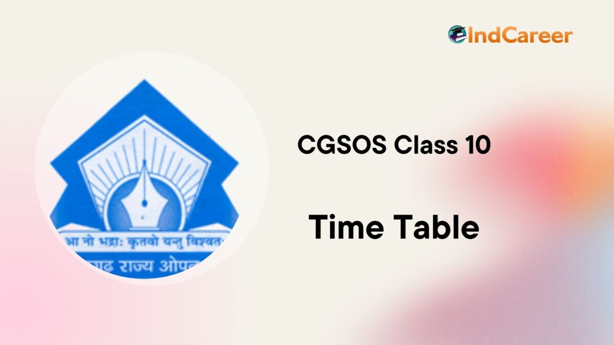 CGSOS 10th Time Table 2022