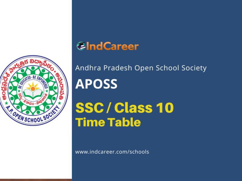 APOSS SSC Time Table: Andhra Pradesh Open School Class 10 Exam Date