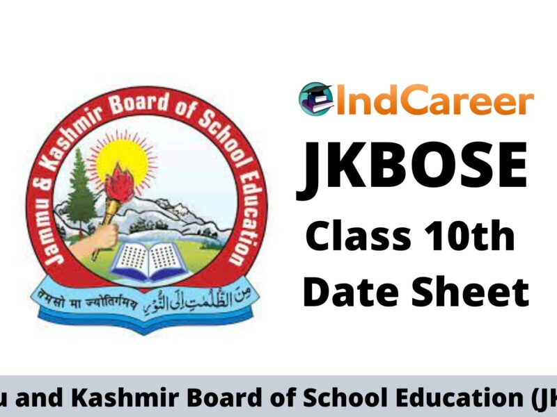 JKBOSE 10th Date Sheet