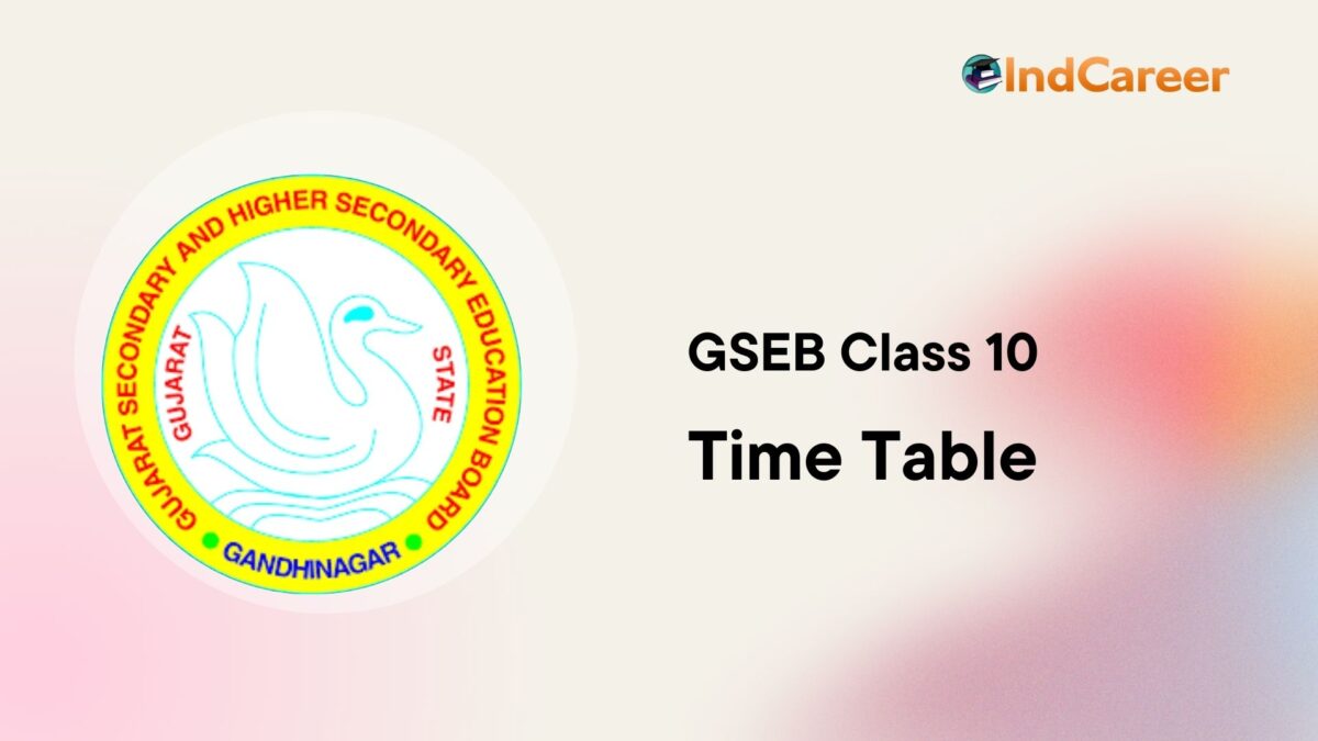 Gujarat Board 10th Time Table