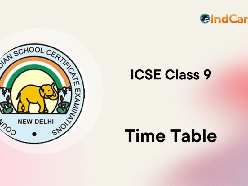 ICSE Class 9th Time Table- 2020