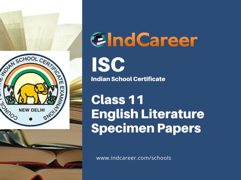 ISC Class 11 Specimen English Literature Sample Paper