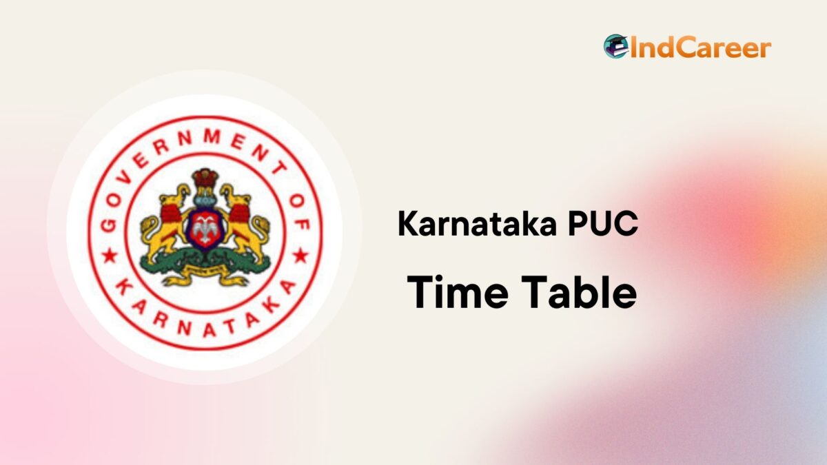 Karnataka PUC Time Table