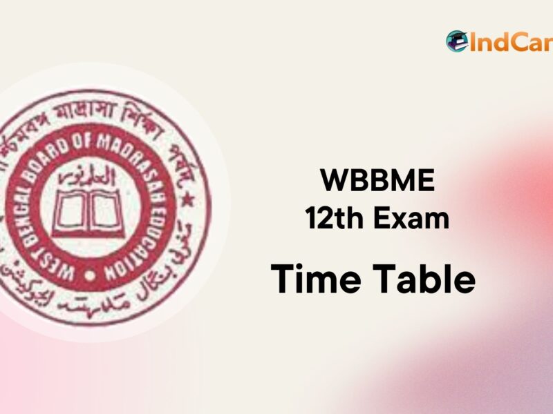 WBBME 12th Exam Time Table