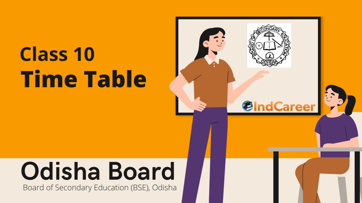 BSE Odisha 10th Time Table