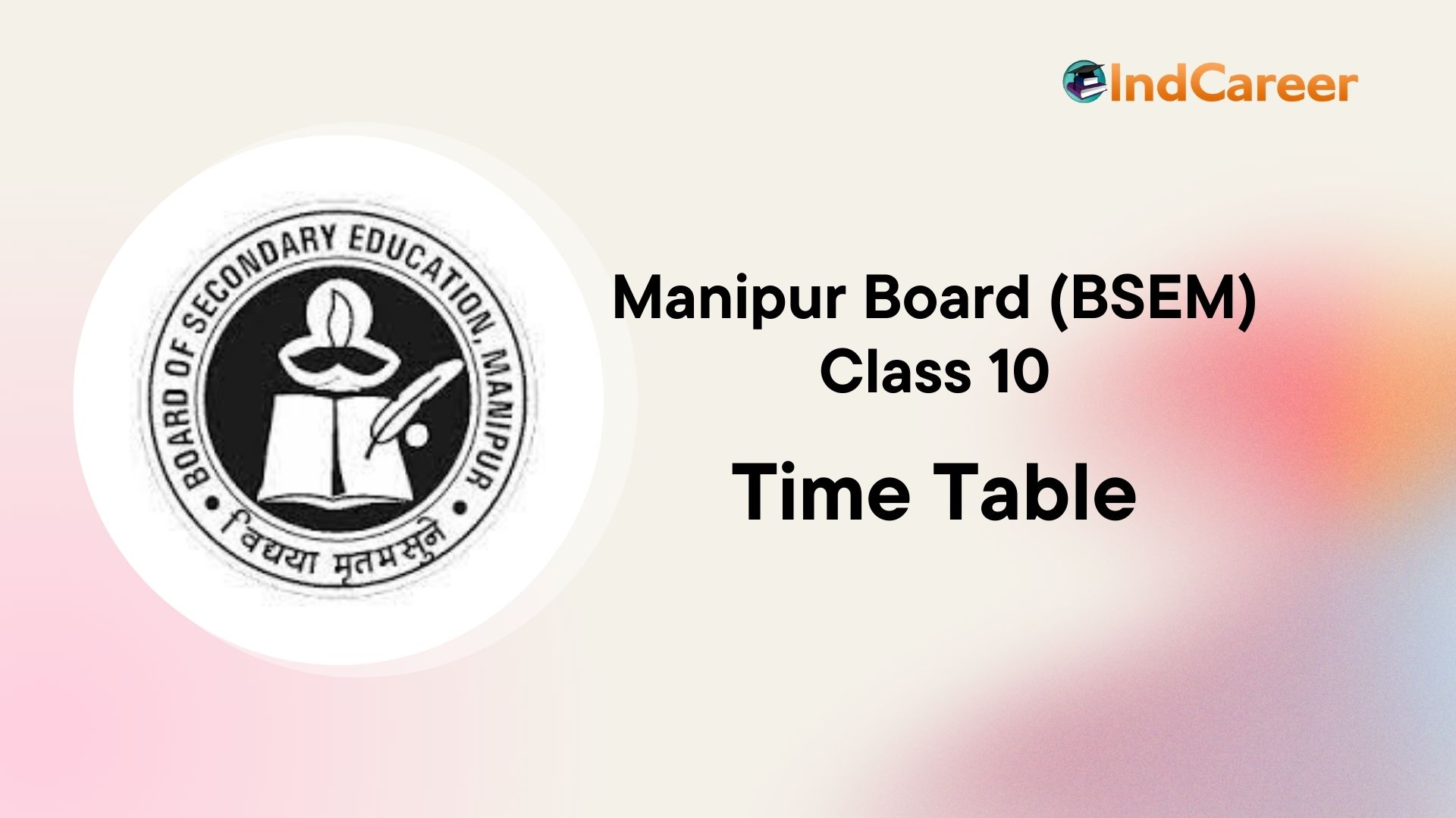Manipur Board 10th Class Time Table