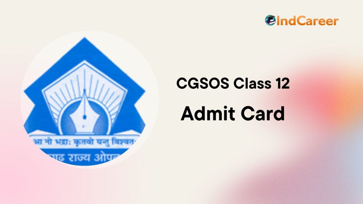 CG Open School 12th Admit Card