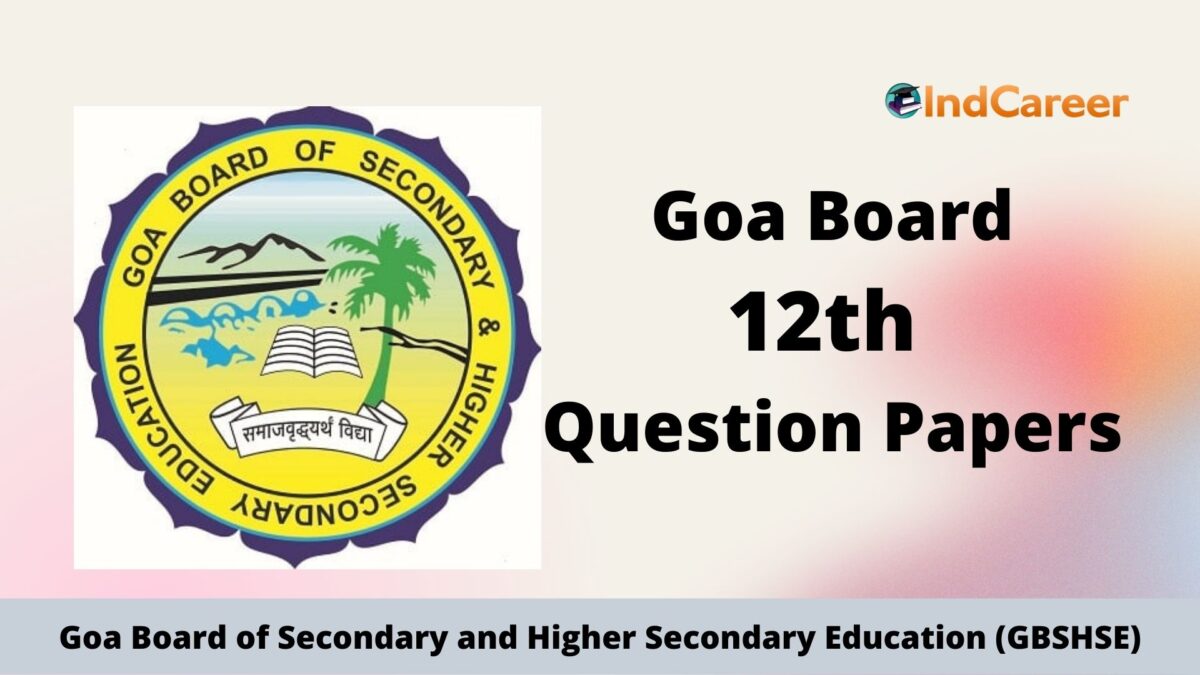 Goa Board Class 12 Question Papers