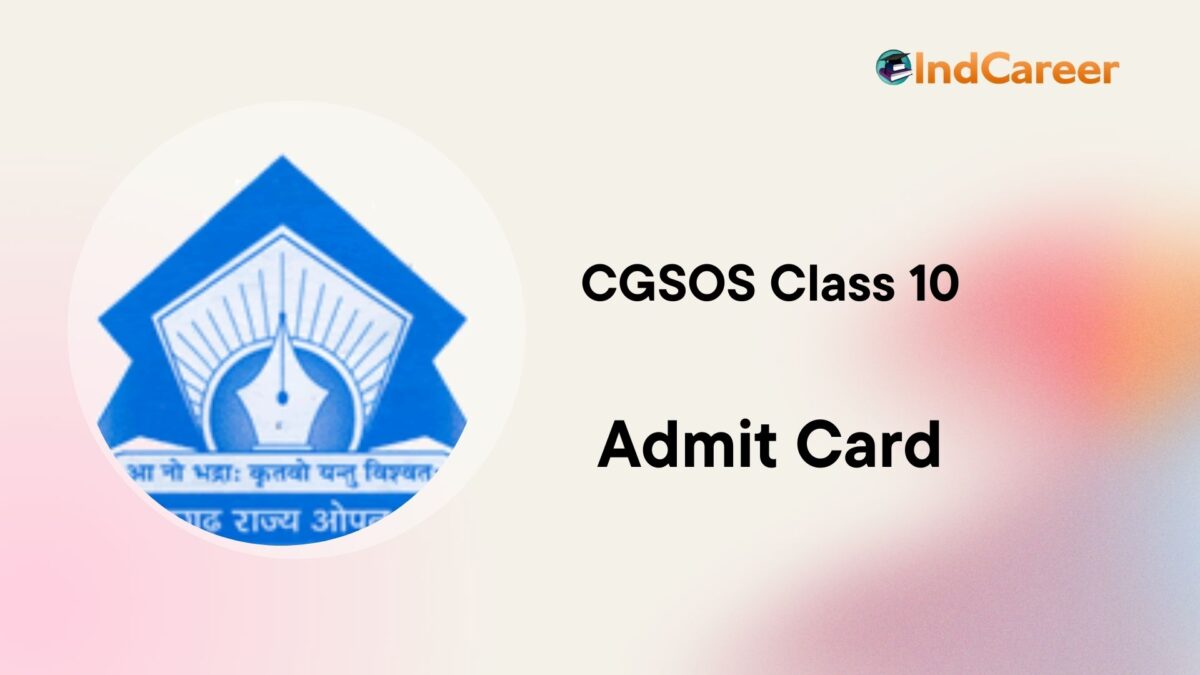 CG Open School 10th Admit Card
