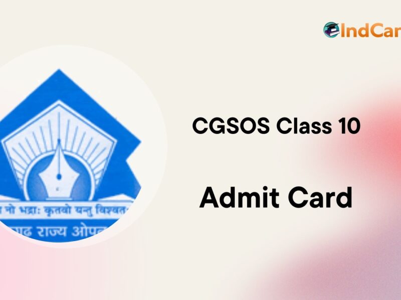CG Open School 10th Admit Card