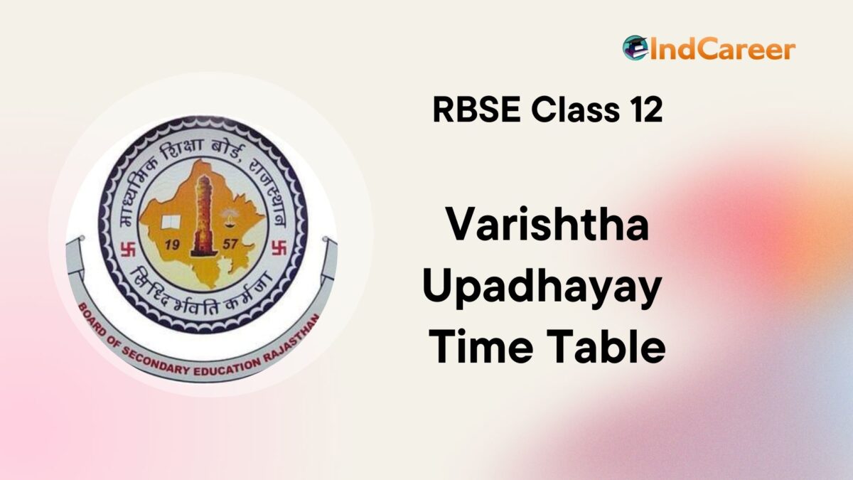 RBSE 12th Varishtha Upadhayay Time Table