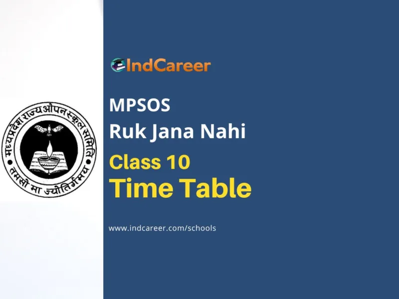MPSOS Ruk Jana Nahi 10th Time Table
