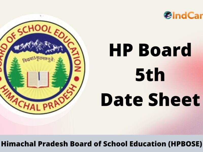 HP Board Class 5th Date Sheet