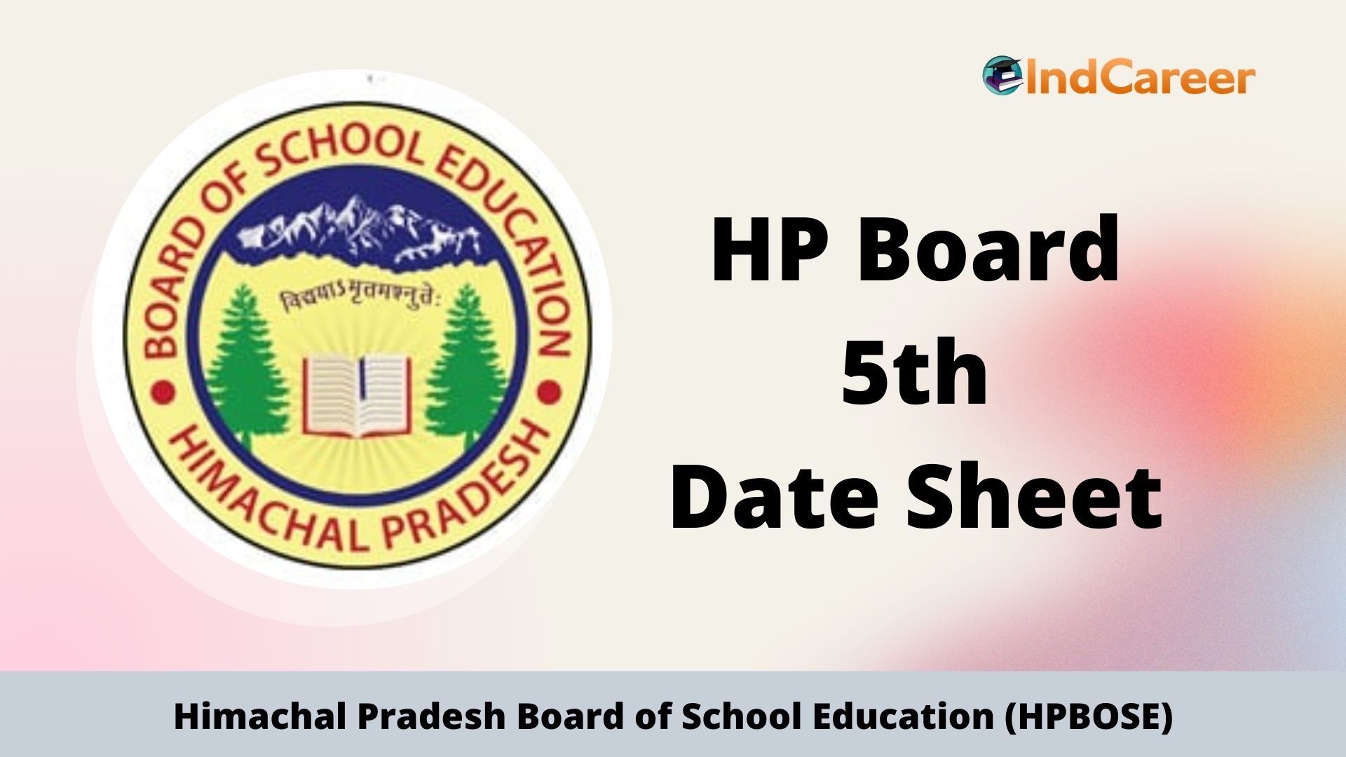 HP Board Class 5th Date Sheet