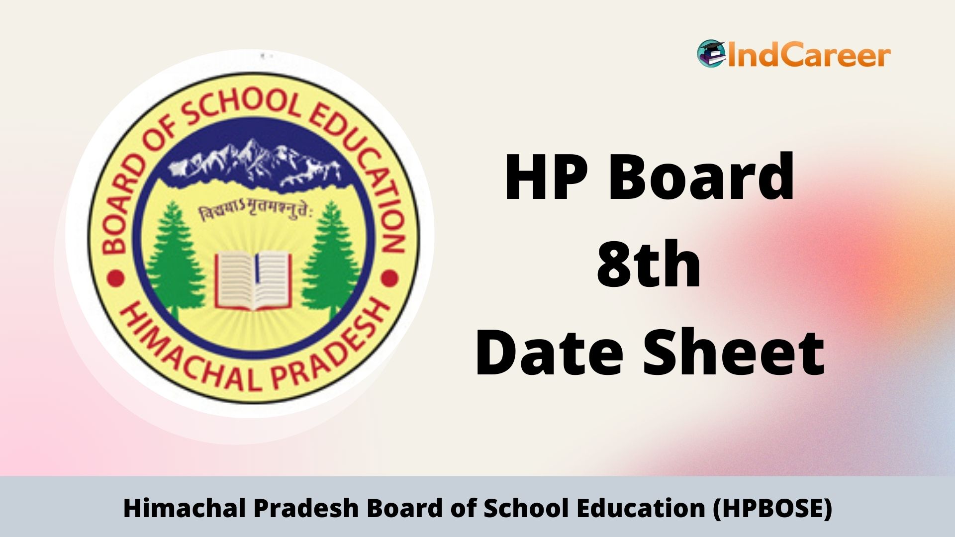 HPBOSE 8th Date Sheet